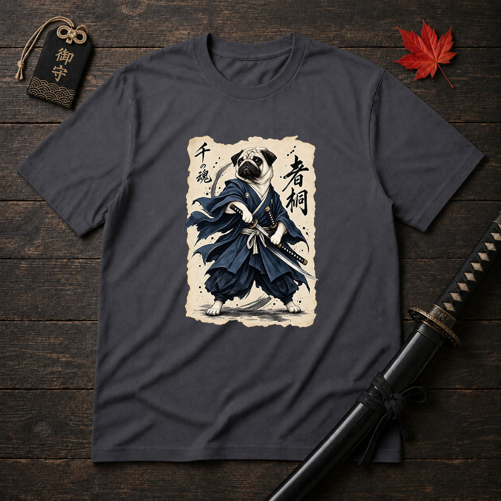 Samurai Pug Warrior T-Shirt