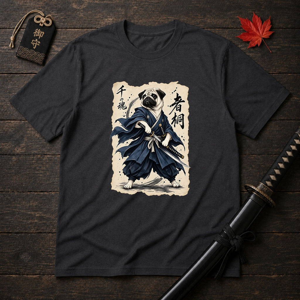 Samurai Pug Warrior T-Shirt