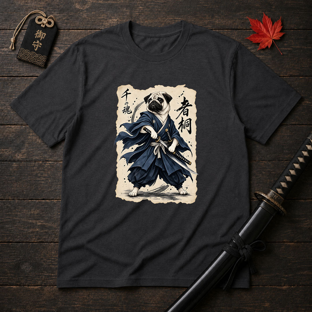 Samurai Pug Warrior T-Shirt