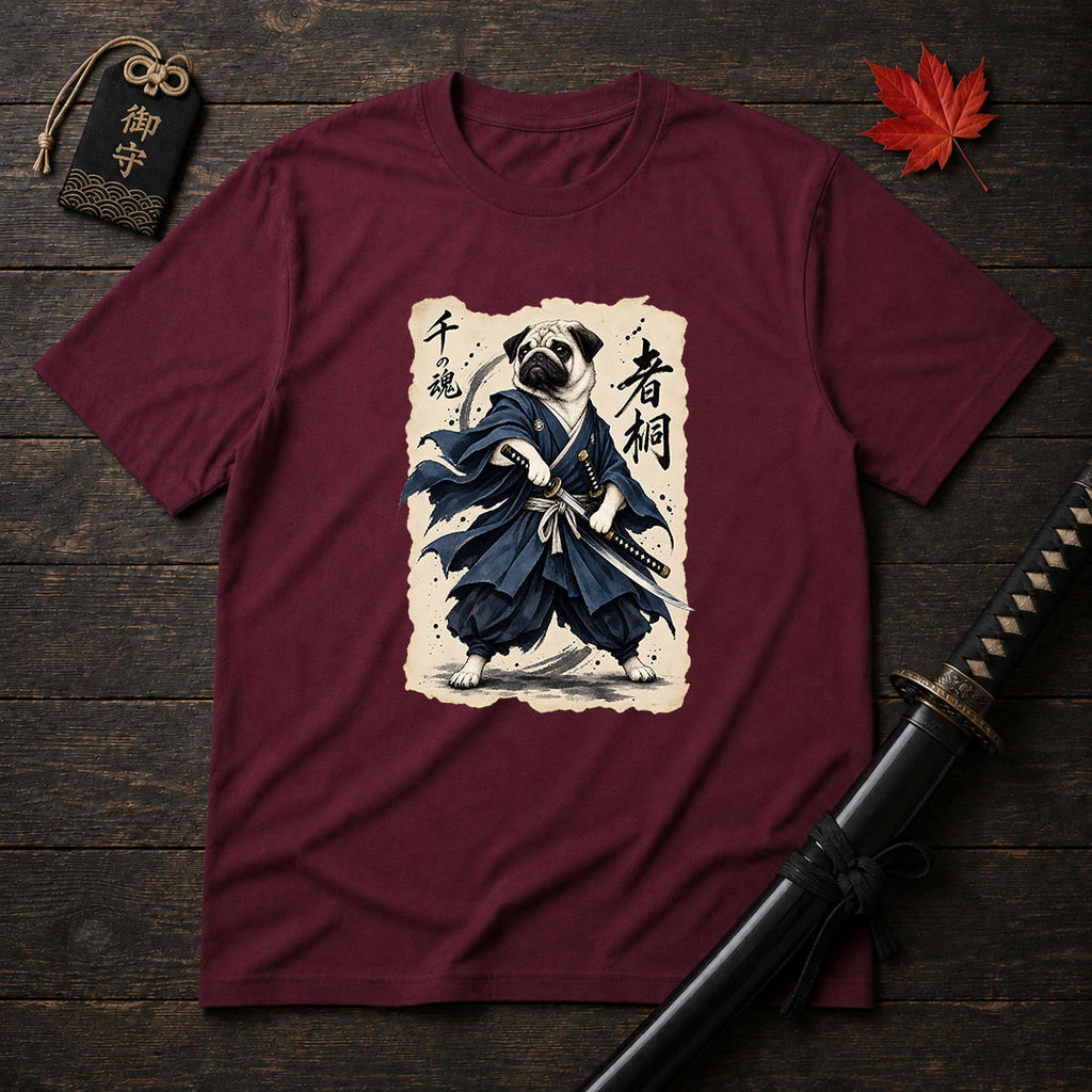 Samurai Pug Warrior T-Shirt