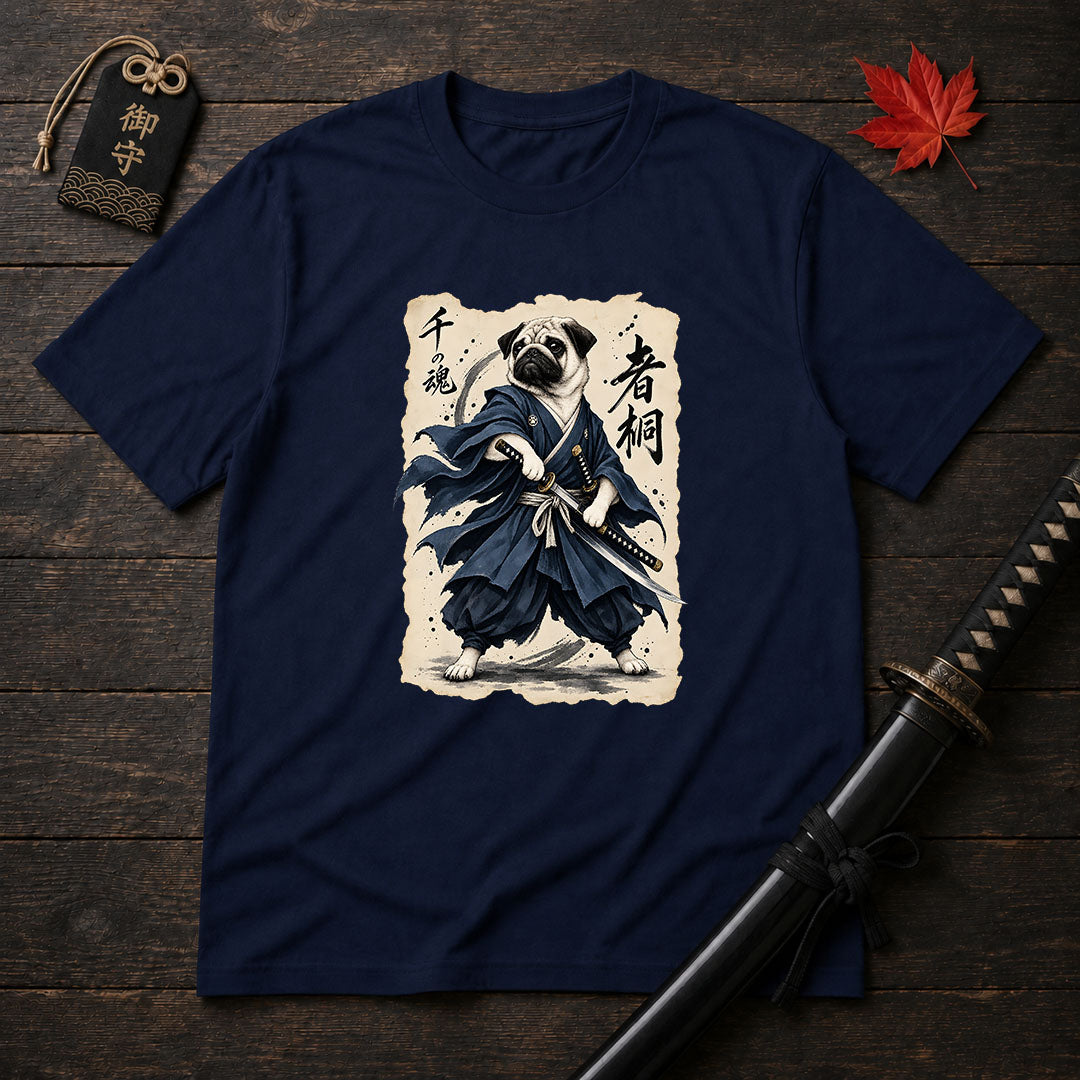 Samurai Pug Warrior T-Shirt