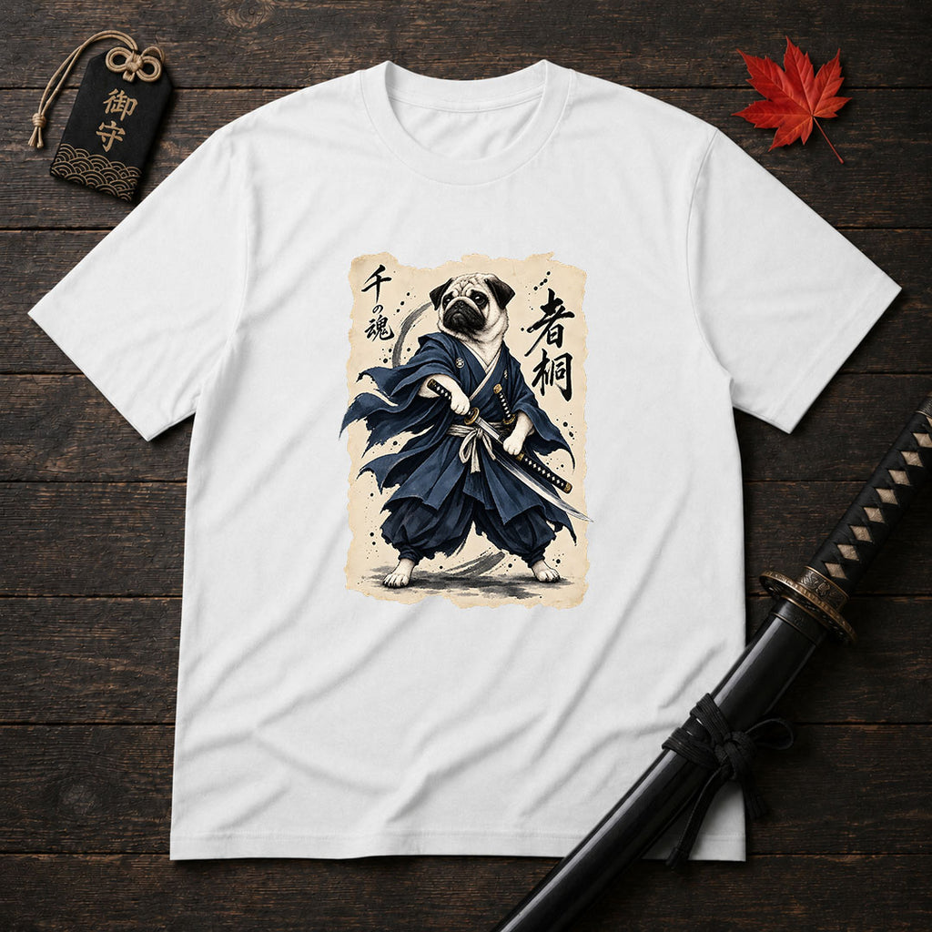 Samurai Pug Warrior T-Shirt