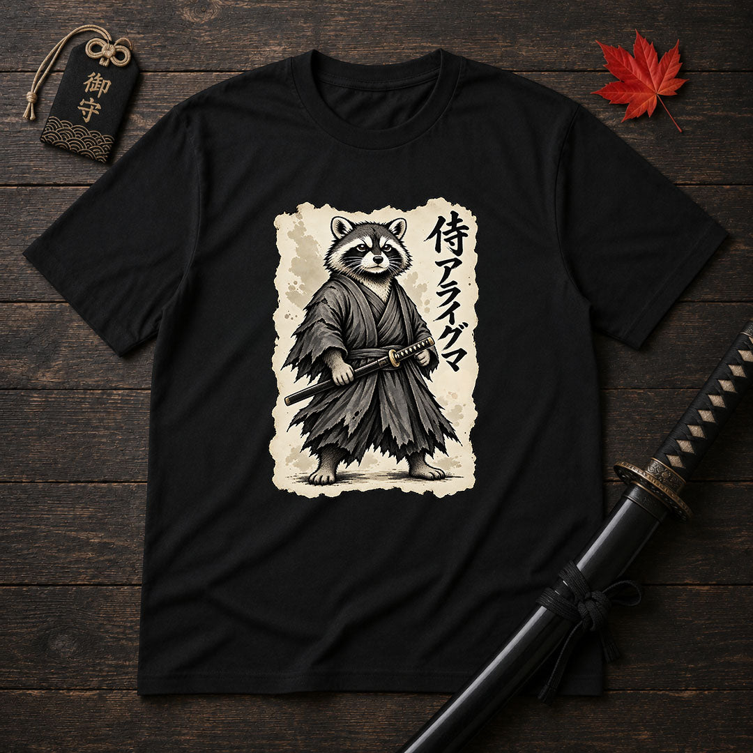 Samurai Raccoon Warrior T-Shirt