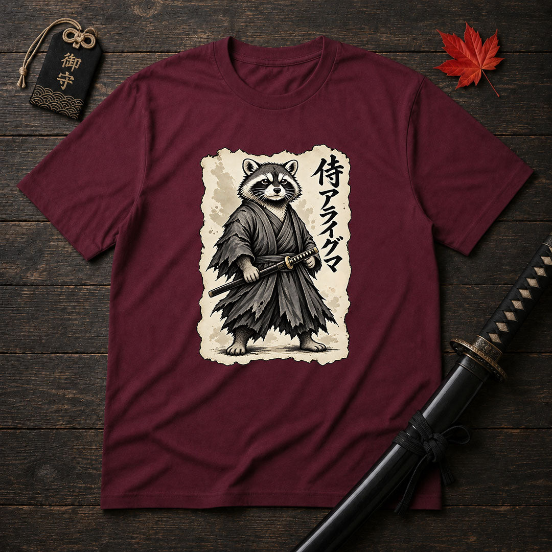Samurai Raccoon Warrior T-Shirt