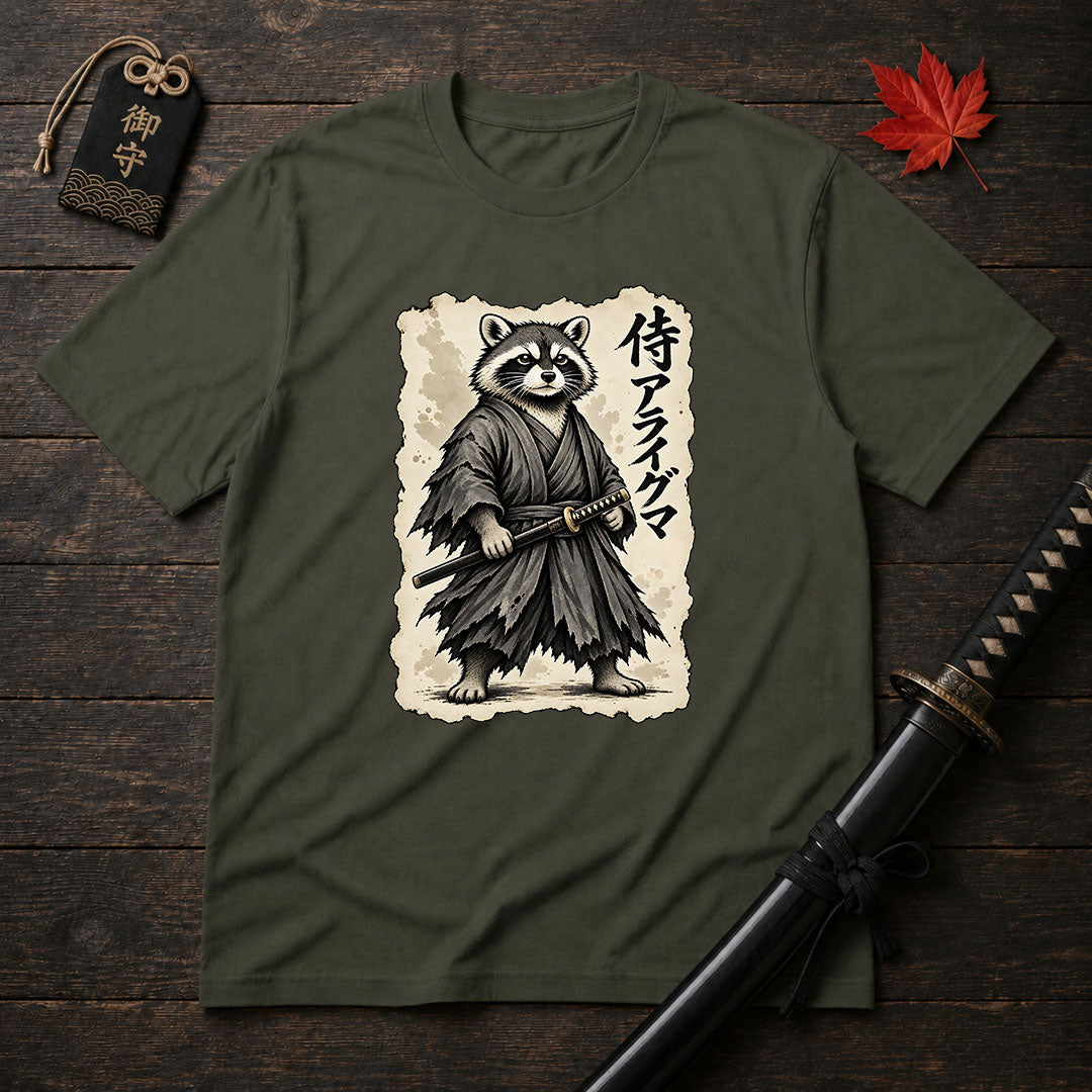 Samurai Raccoon Warrior T-Shirt
