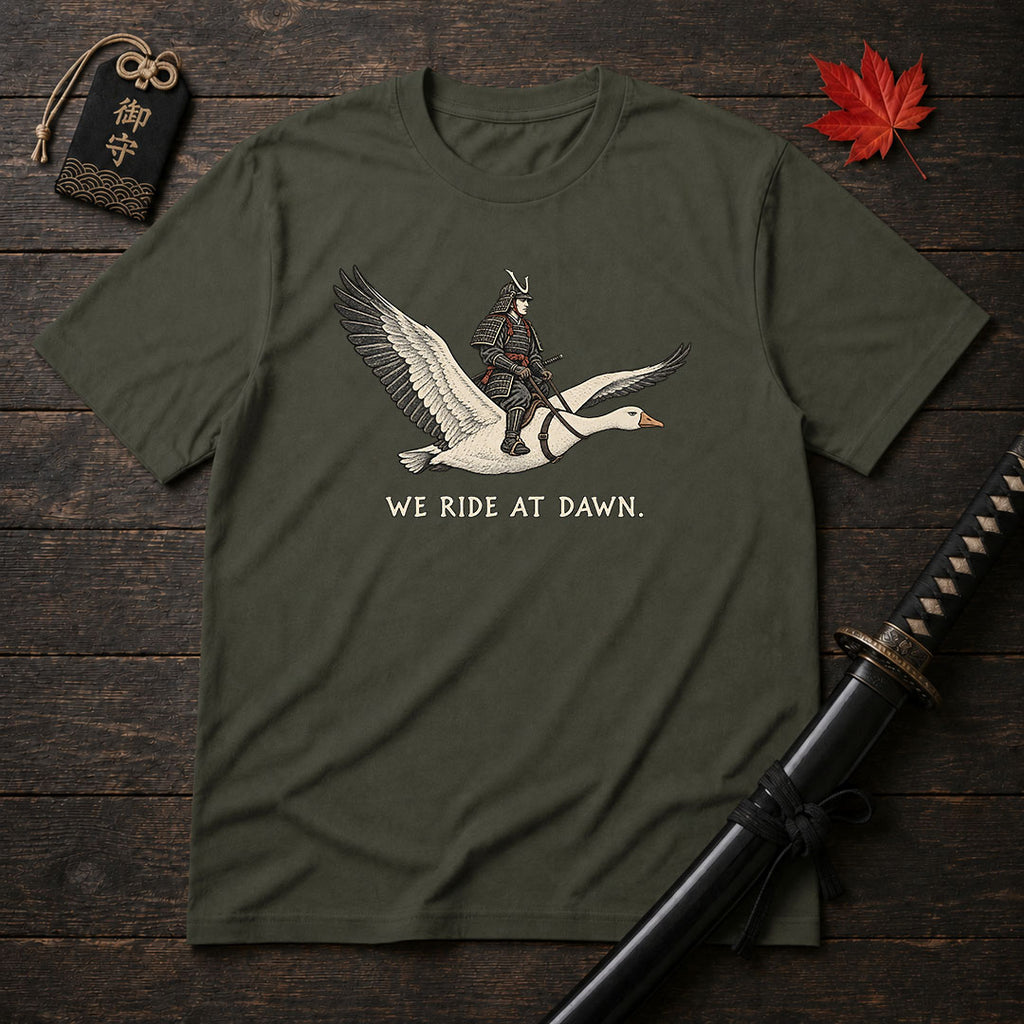 Samurai Riding A Goose T-Shirt