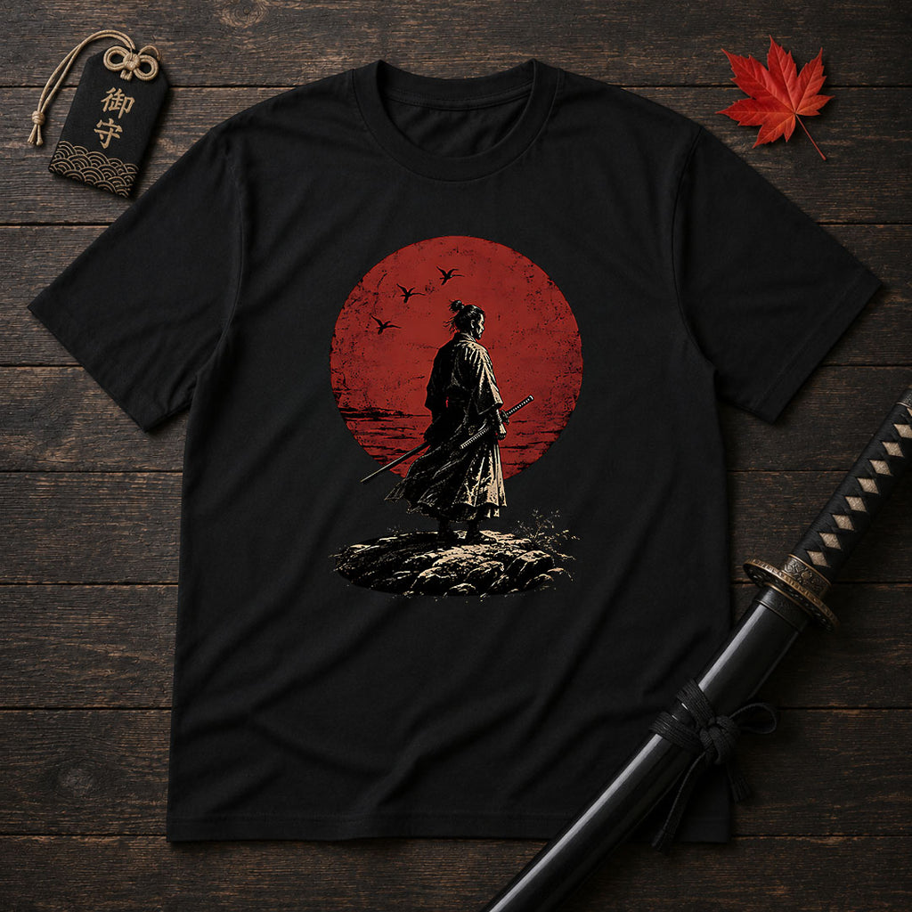 Samurai Silhouette And Moon T-Shirt