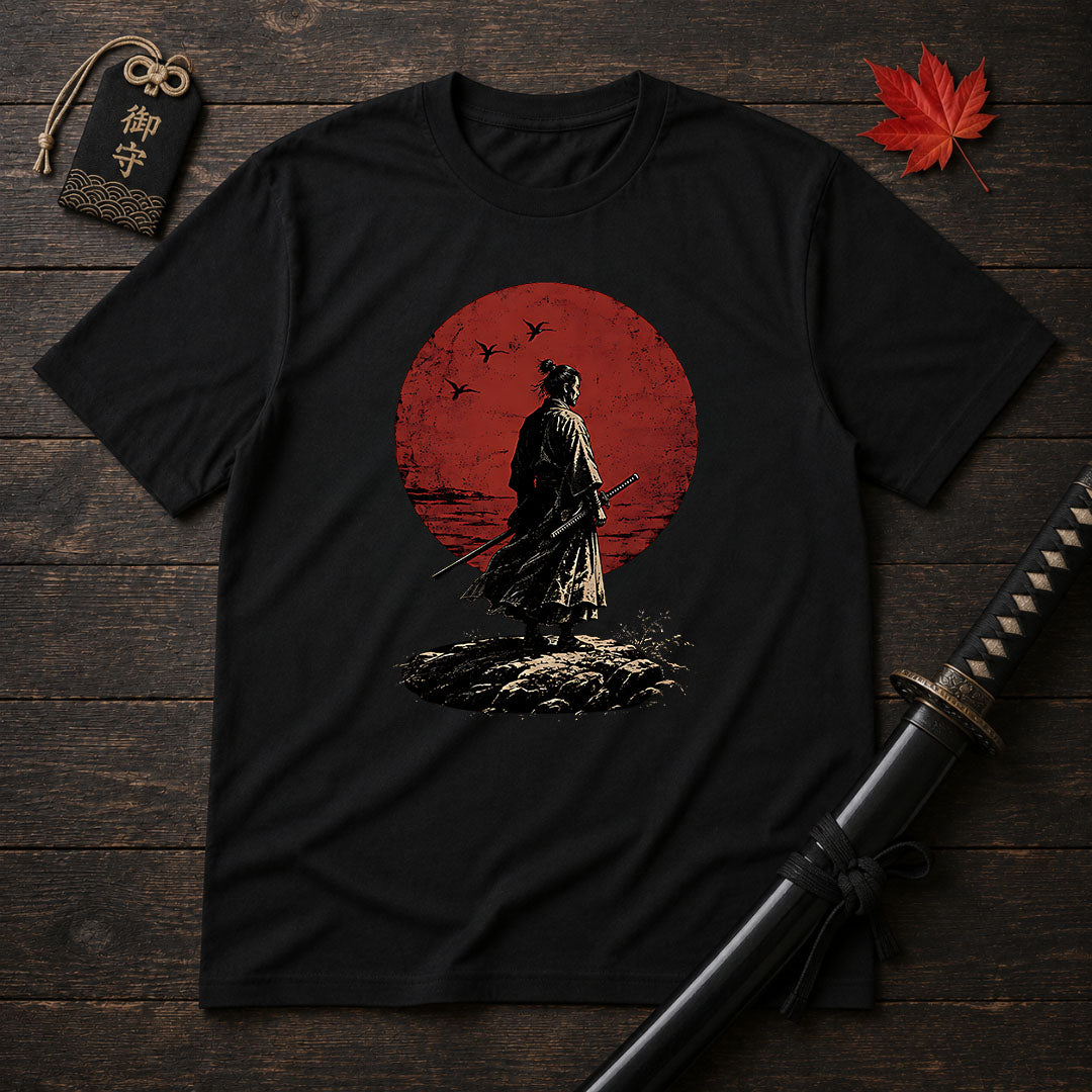 Samurai Silhouette And Moon T-Shirt