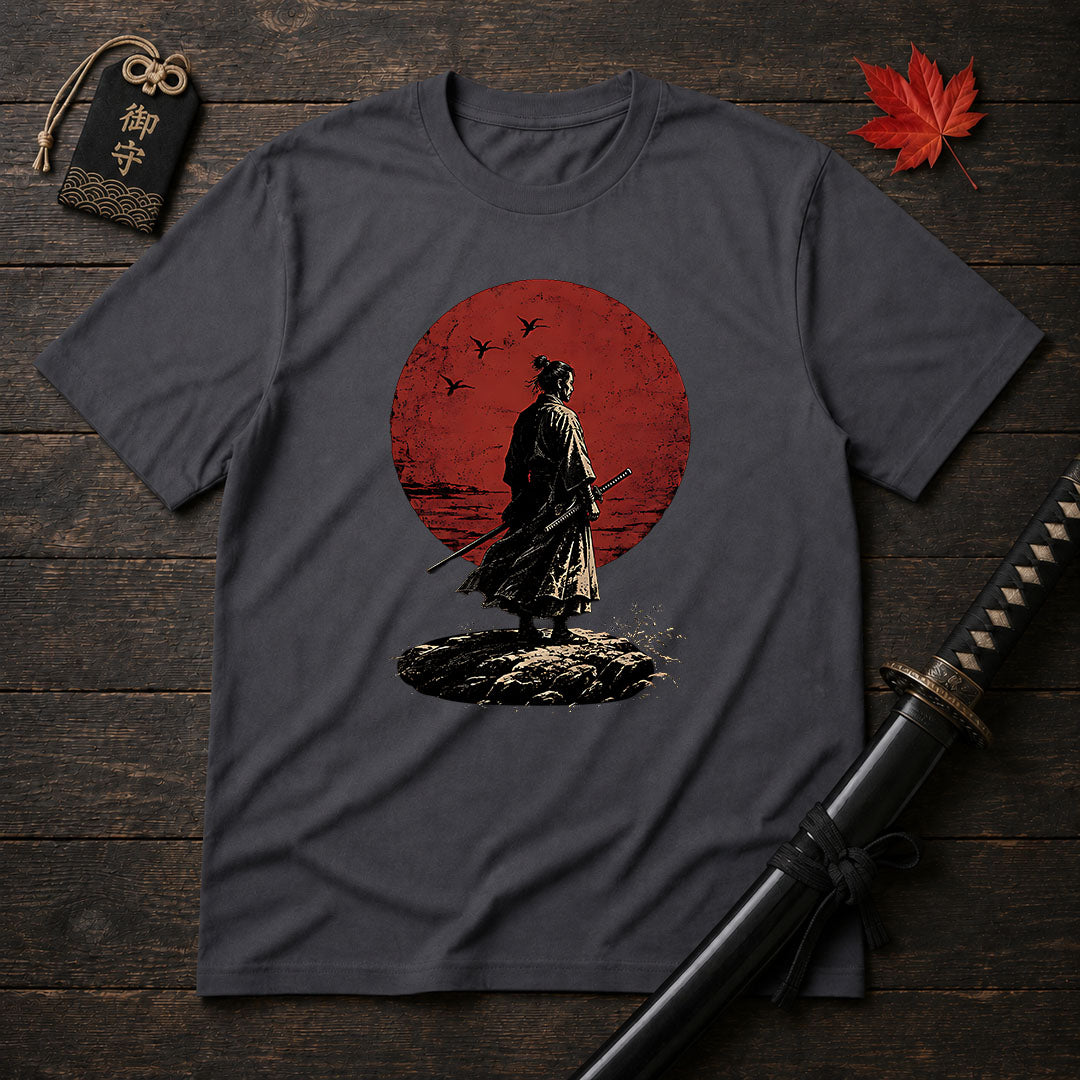 Samurai Silhouette And Moon T-Shirt