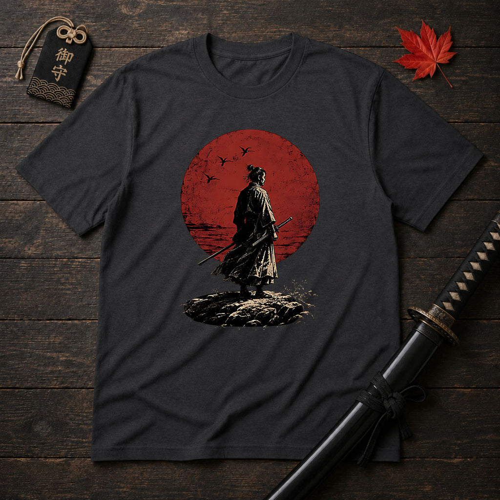 Samurai Silhouette And Moon T-Shirt