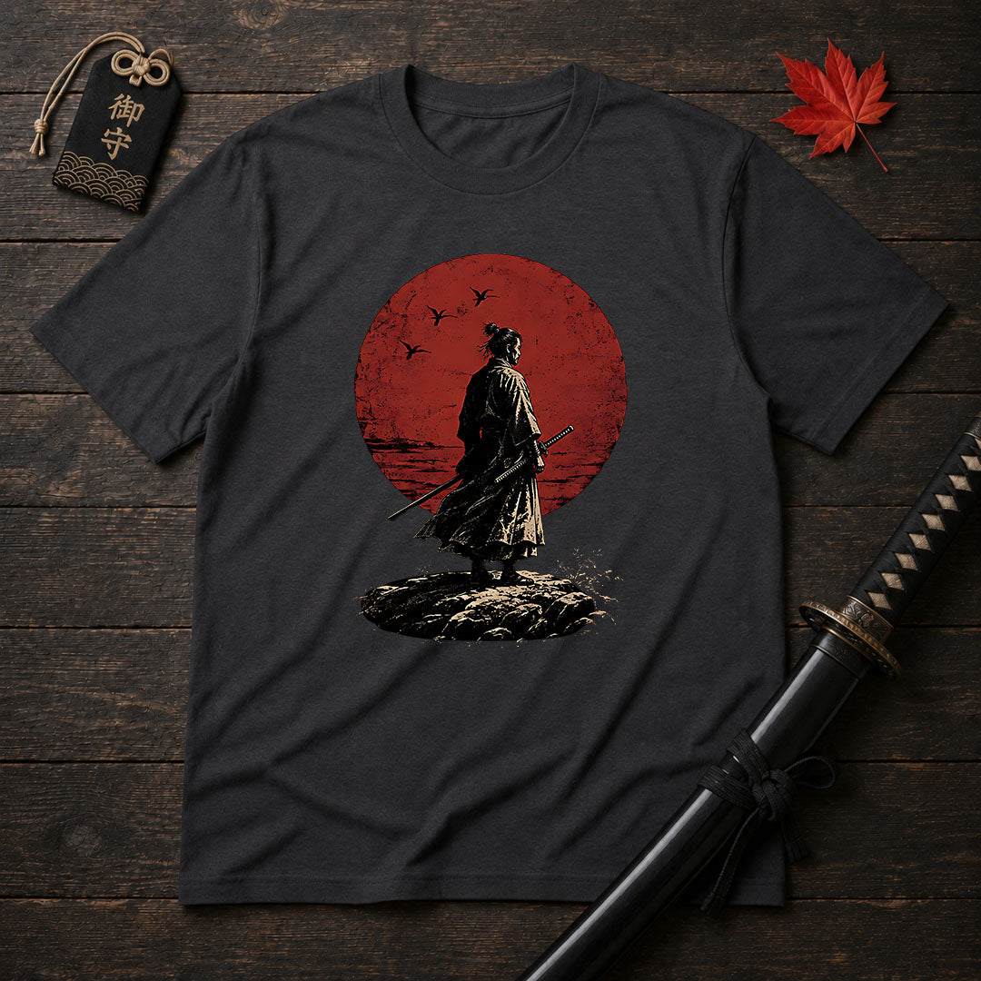 Samurai Silhouette And Moon T-Shirt