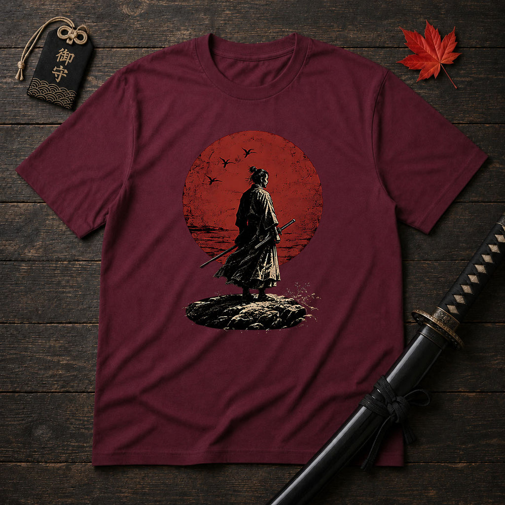 Samurai Silhouette And Moon T-Shirt