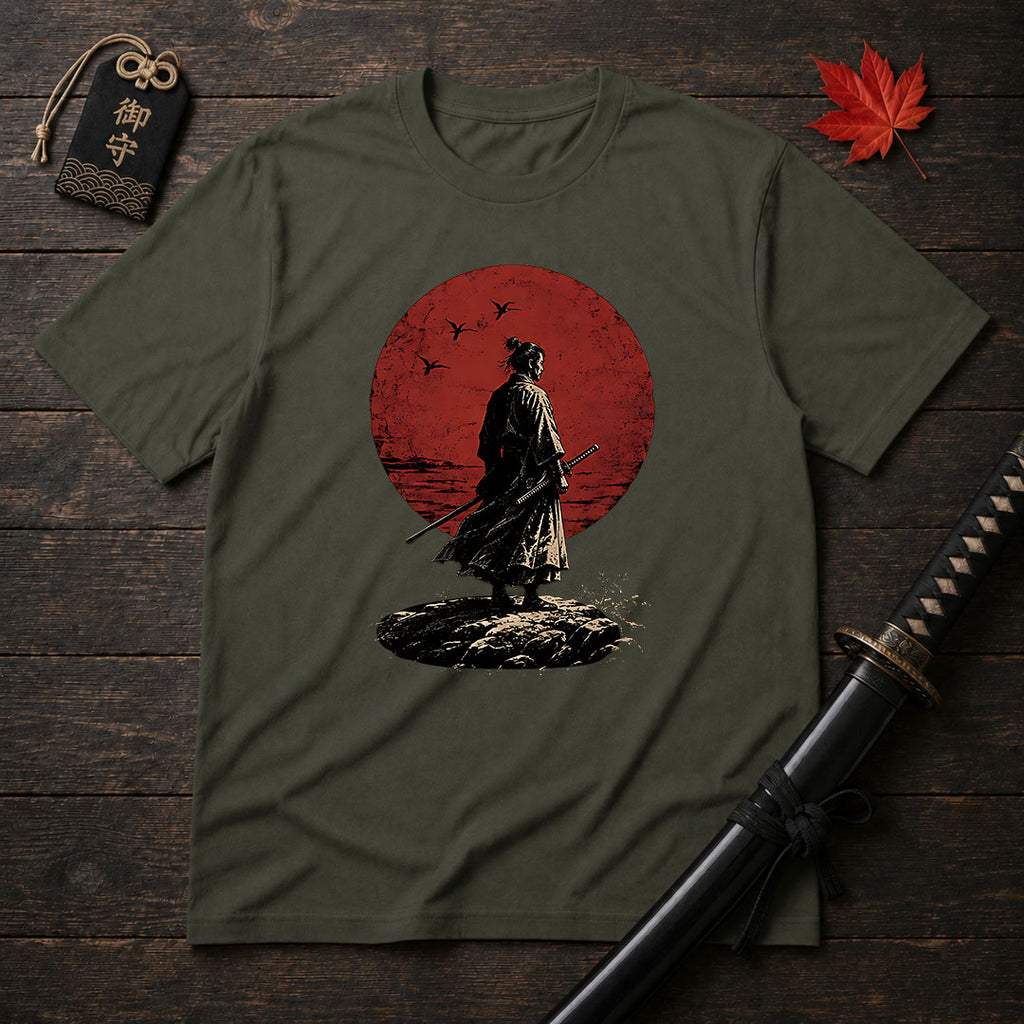 Samurai Silhouette And Moon T-Shirt