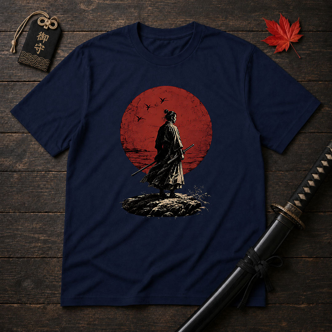Samurai Silhouette And Moon T-Shirt