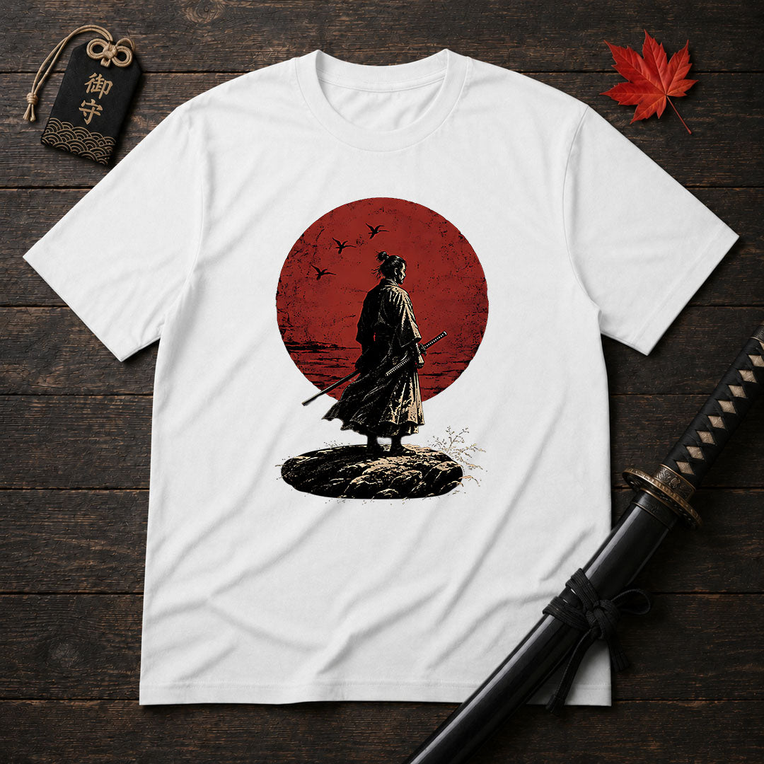 Samurai Silhouette And Moon T-Shirt