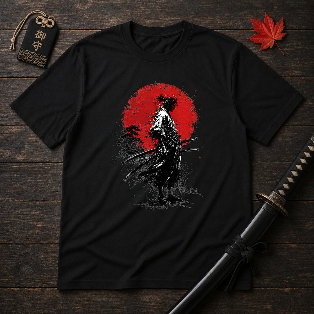 Samurai Silhouette and Sun T-Shirt