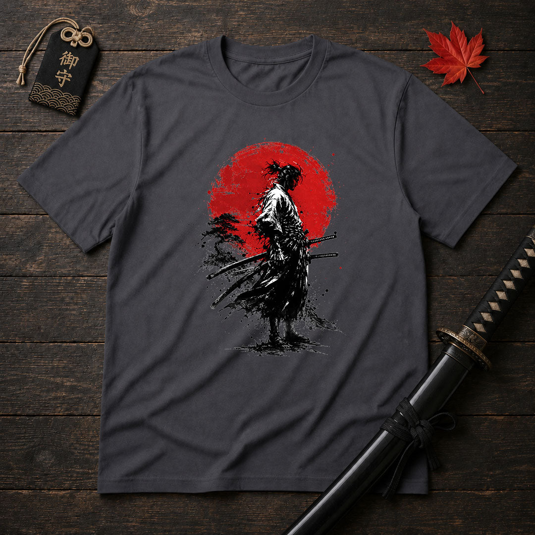 Samurai Silhouette and Sun T-Shirt