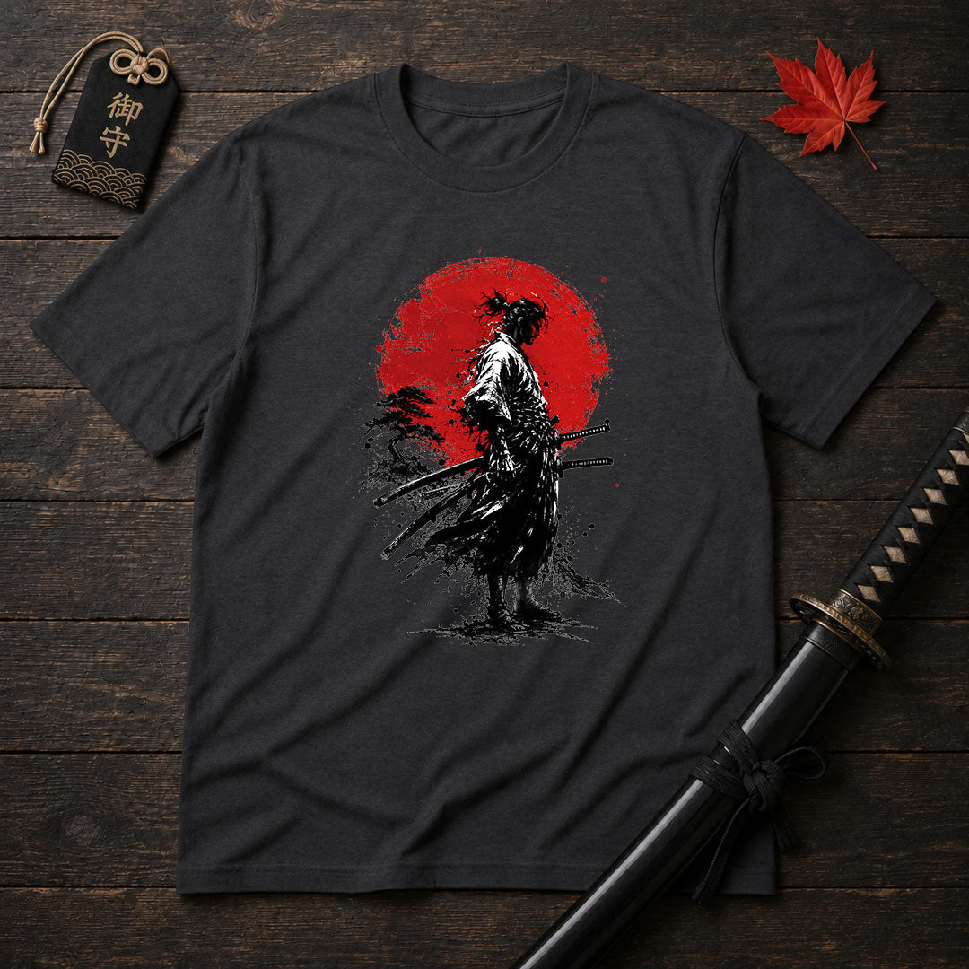 Samurai Silhouette and Sun T-Shirt