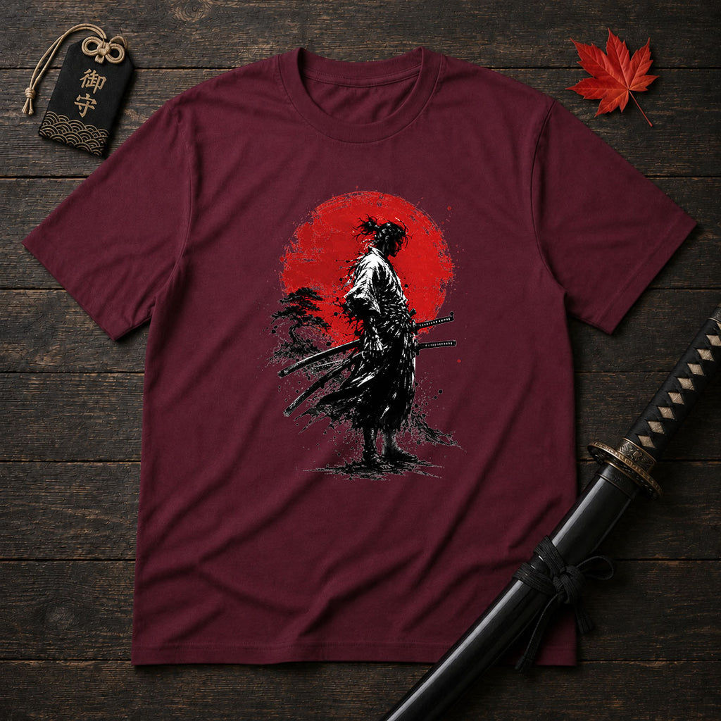 Samurai Silhouette and Sun T-Shirt