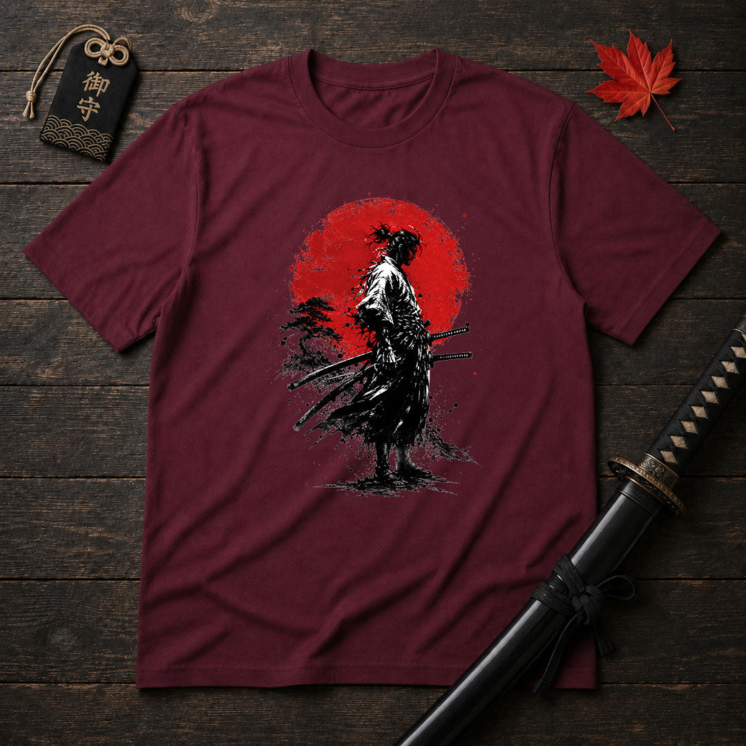 Samurai Silhouette and Sun T-Shirt