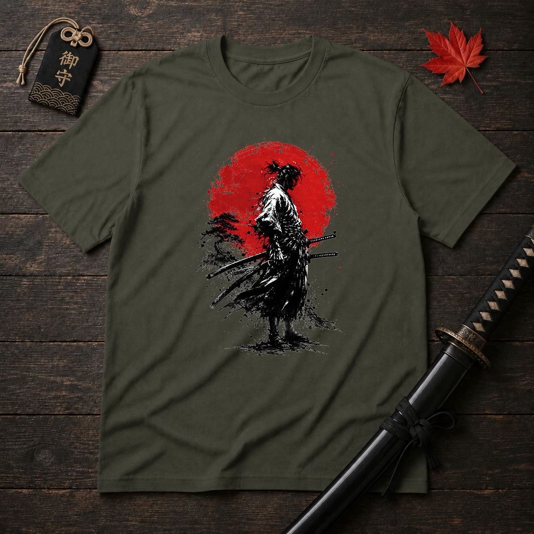Samurai Silhouette and Sun T-Shirt