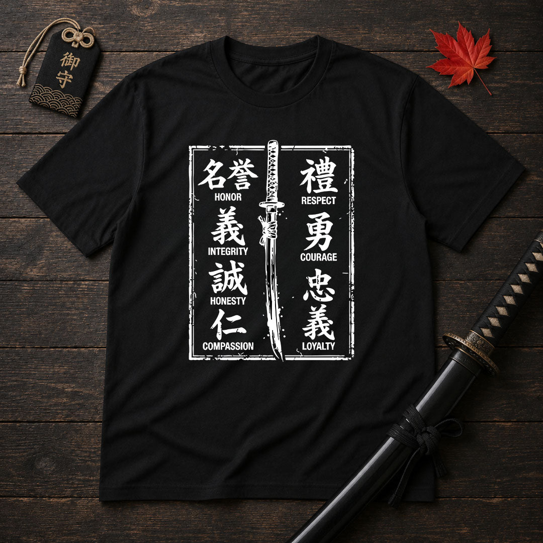 Samurai Sword and Virtues T-Shirt