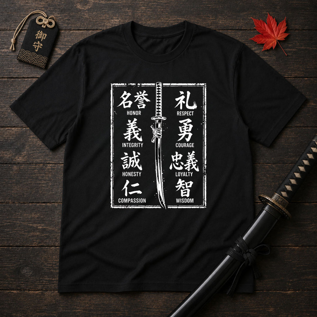 Samurai Sword and Virtues T-Shirt