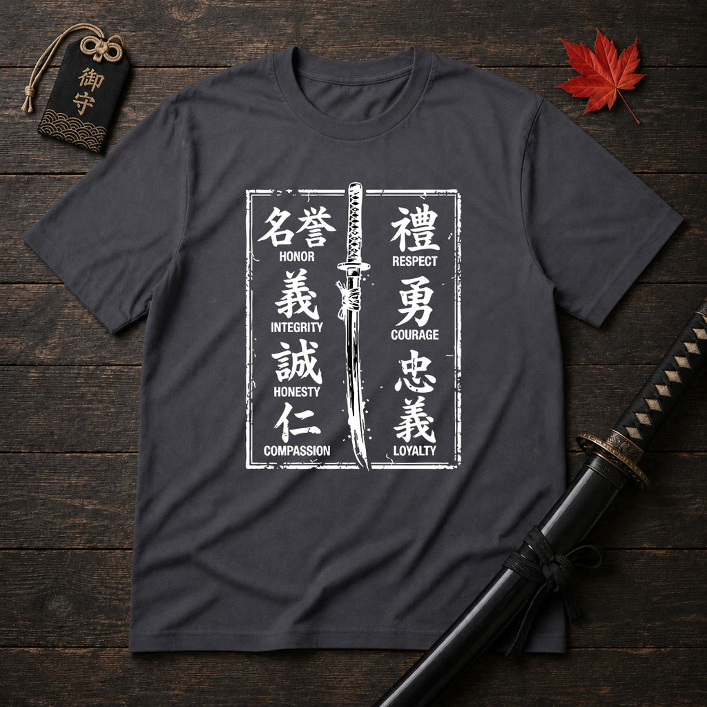 Samurai Sword and Virtues T-Shirt