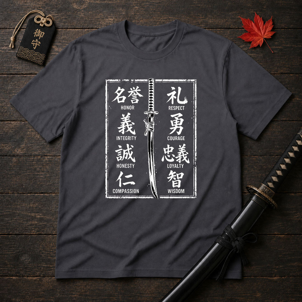 Samurai Sword and Virtues T-Shirt