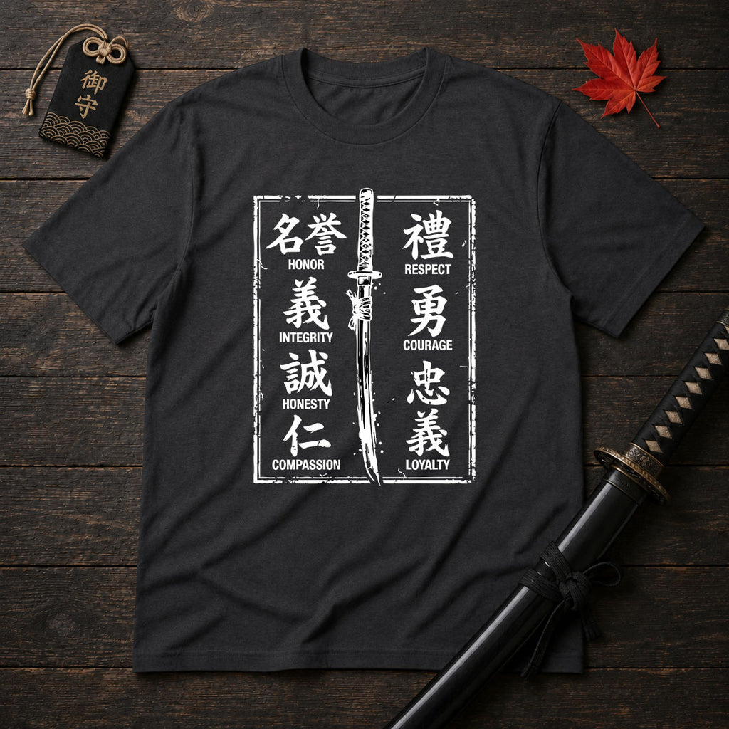 Samurai Sword and Virtues T-Shirt
