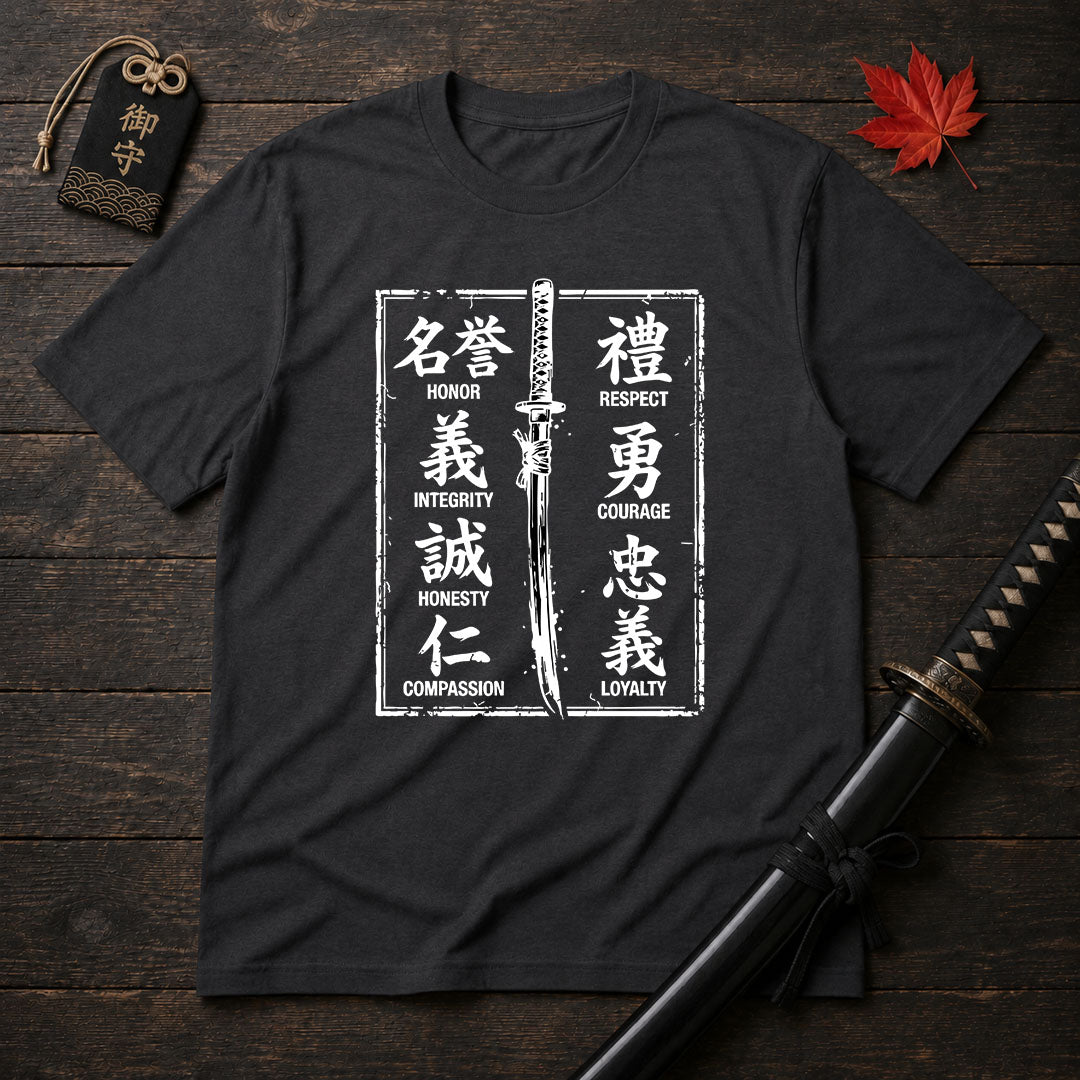 Samurai Sword and Virtues T-Shirt