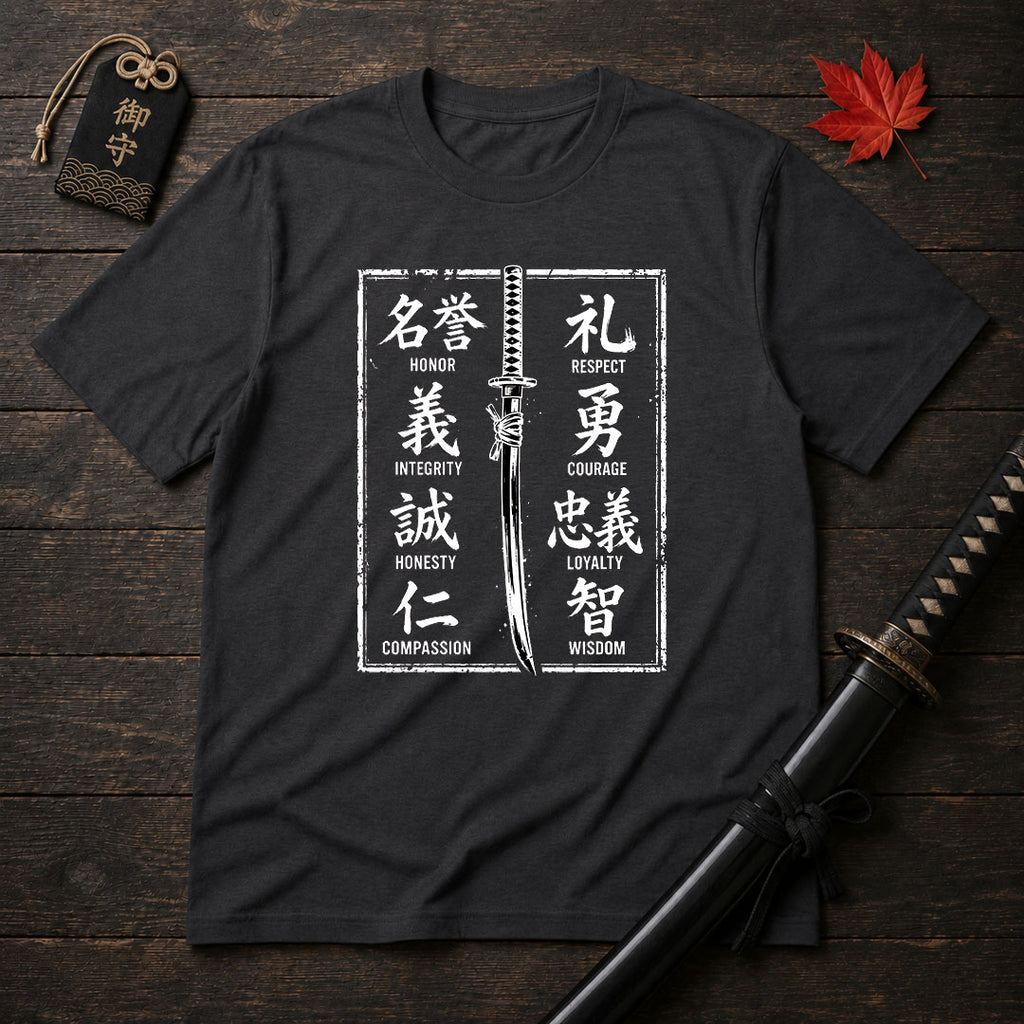 Samurai Sword and Virtues T-Shirt