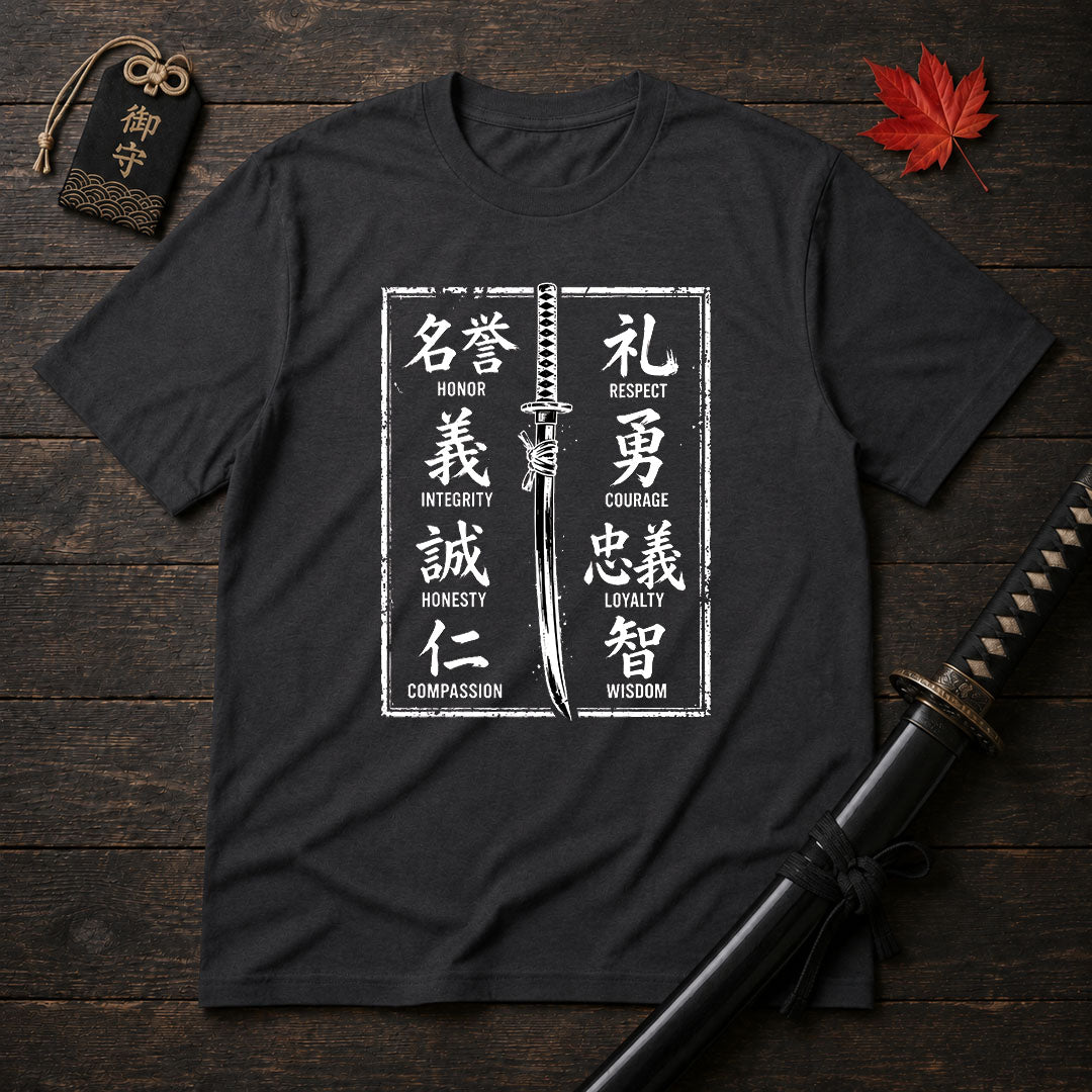 Samurai Sword and Virtues T-Shirt
