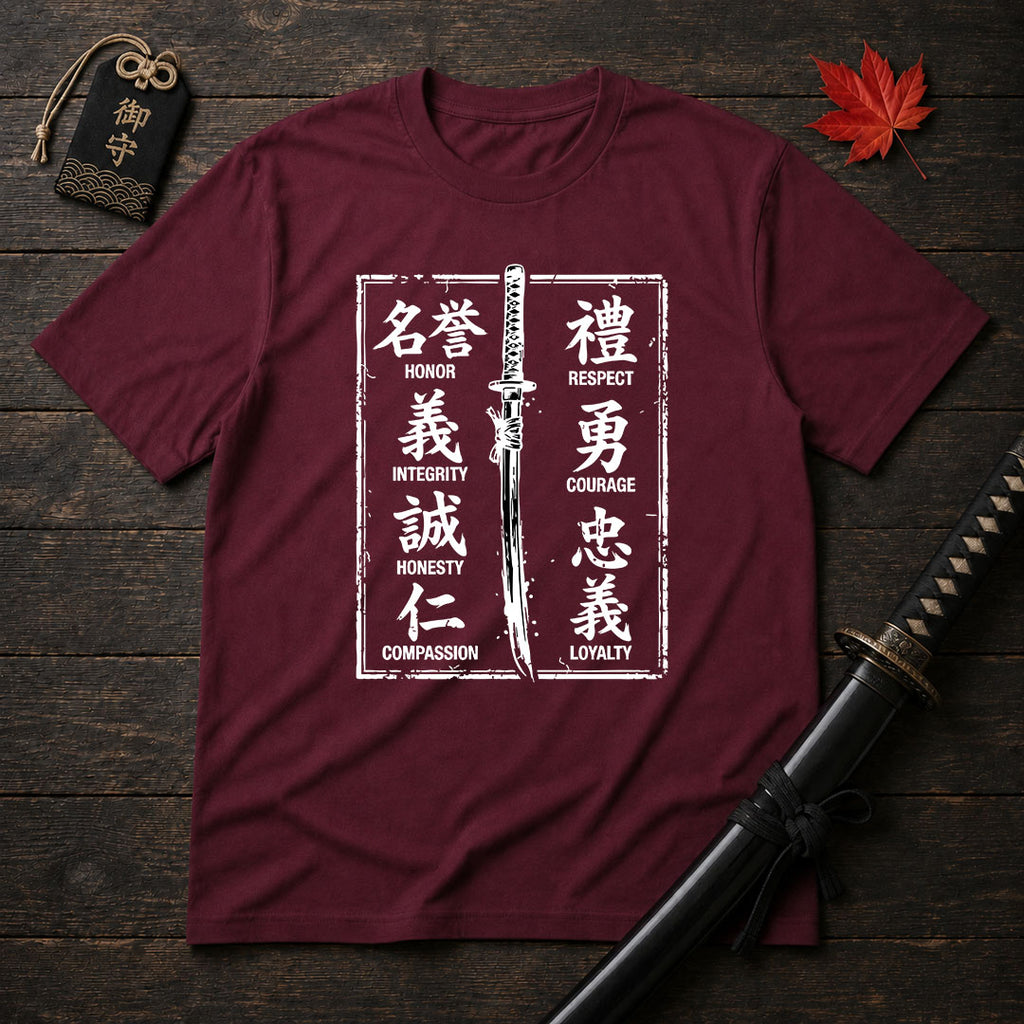 Samurai Sword and Virtues T-Shirt