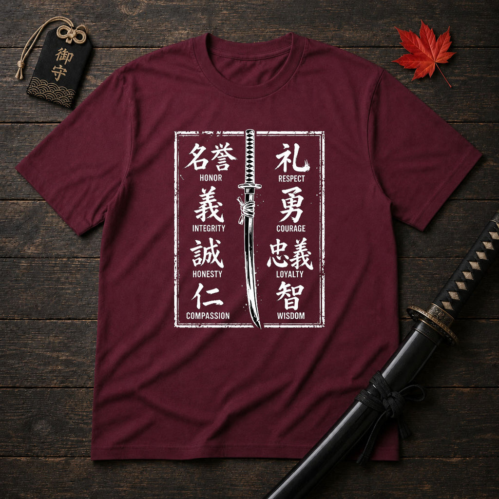 Samurai Sword and Virtues T-Shirt
