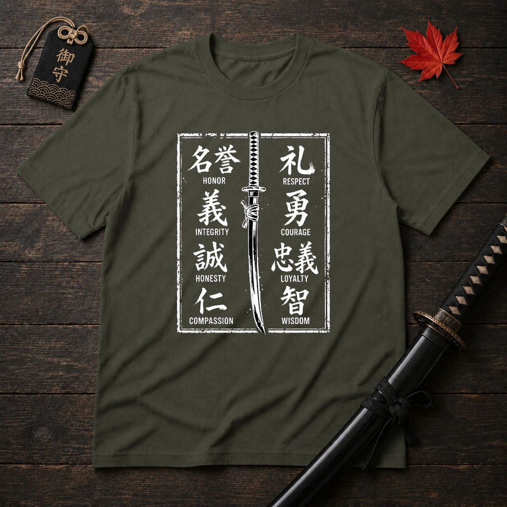 Samurai Sword and Virtues T-Shirt