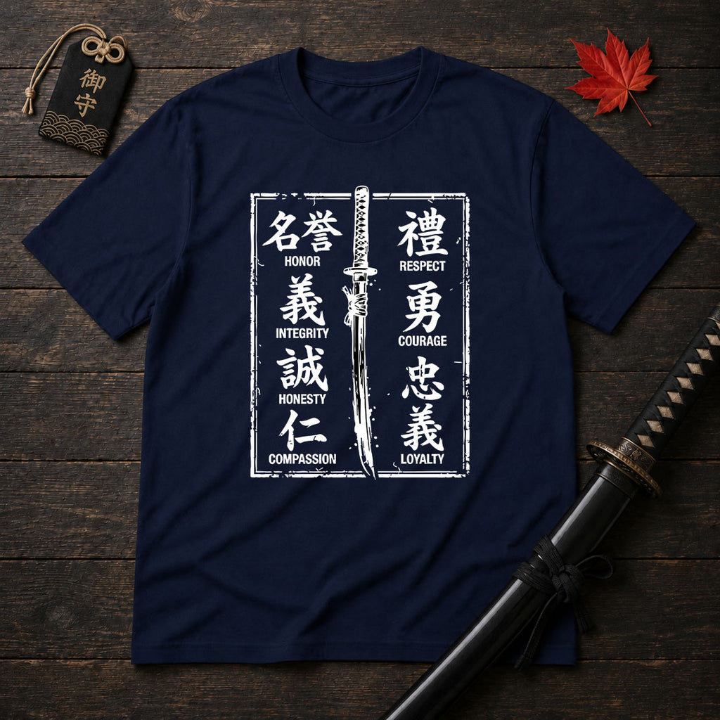 Samurai Sword and Virtues T-Shirt
