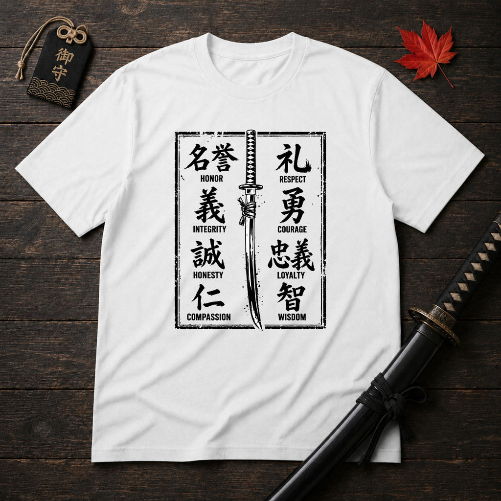 Samurai Sword and Virtues T-Shirt