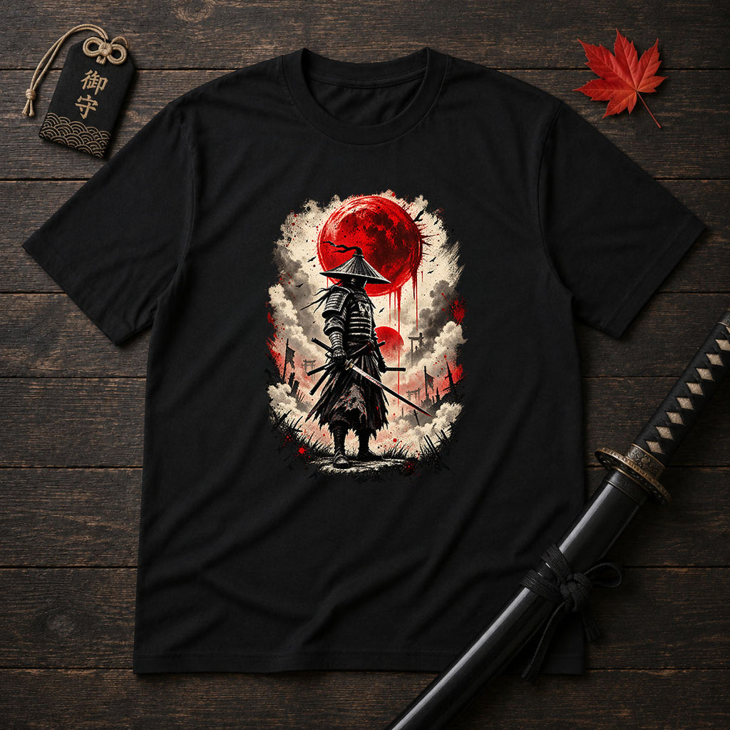 Samurai Under Blood Moon T-Shirt
