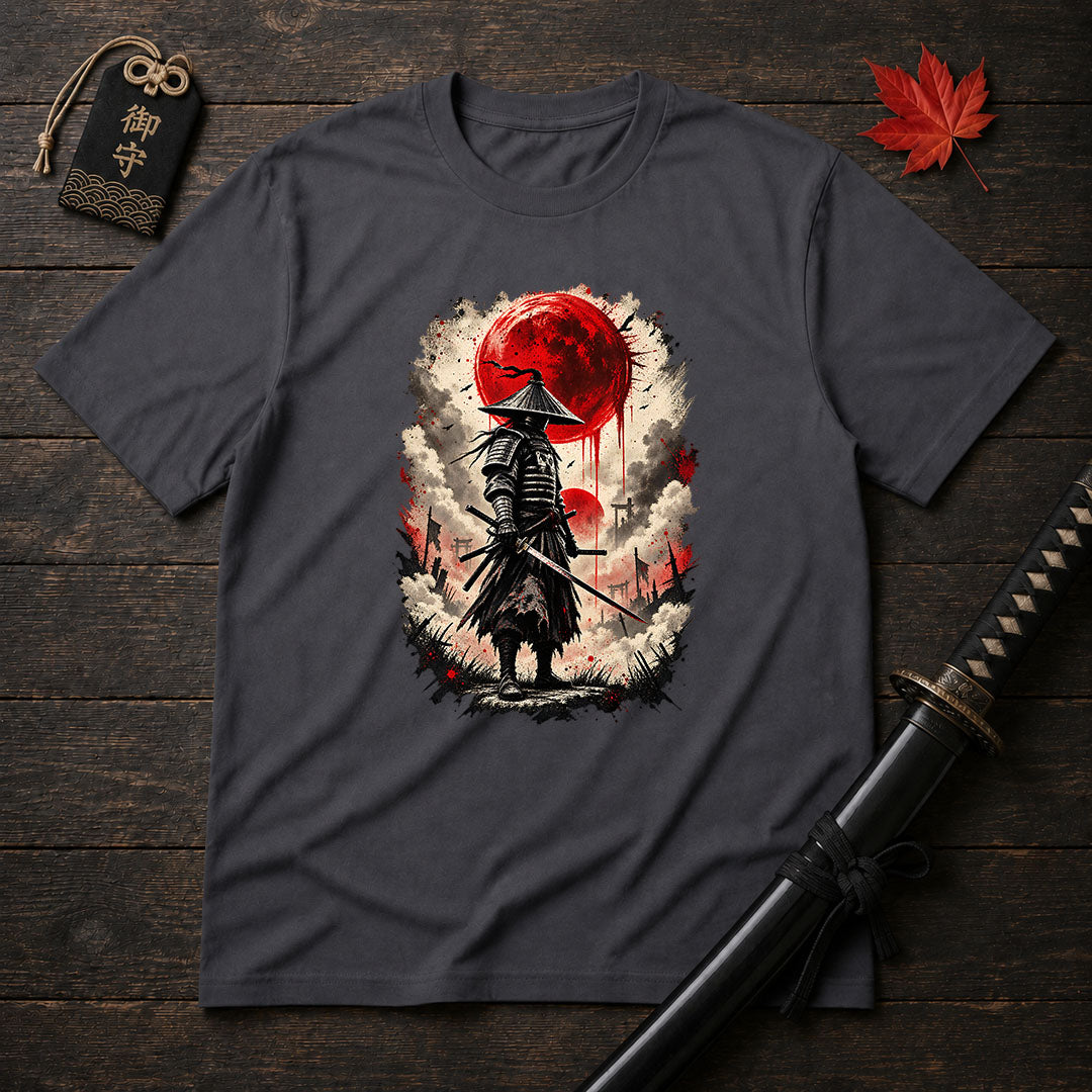 Samurai Under Blood Moon T-Shirt