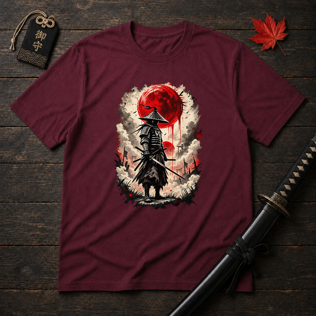 Samurai Under Blood Moon T-Shirt