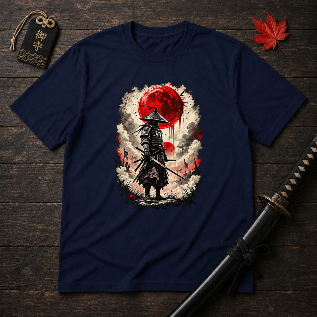 Samurai Under Blood Moon T-Shirt