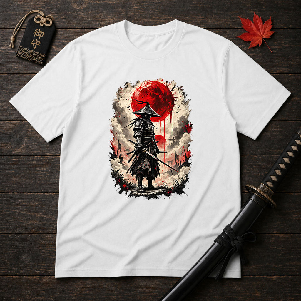 Samurai Under Blood Moon T-Shirt