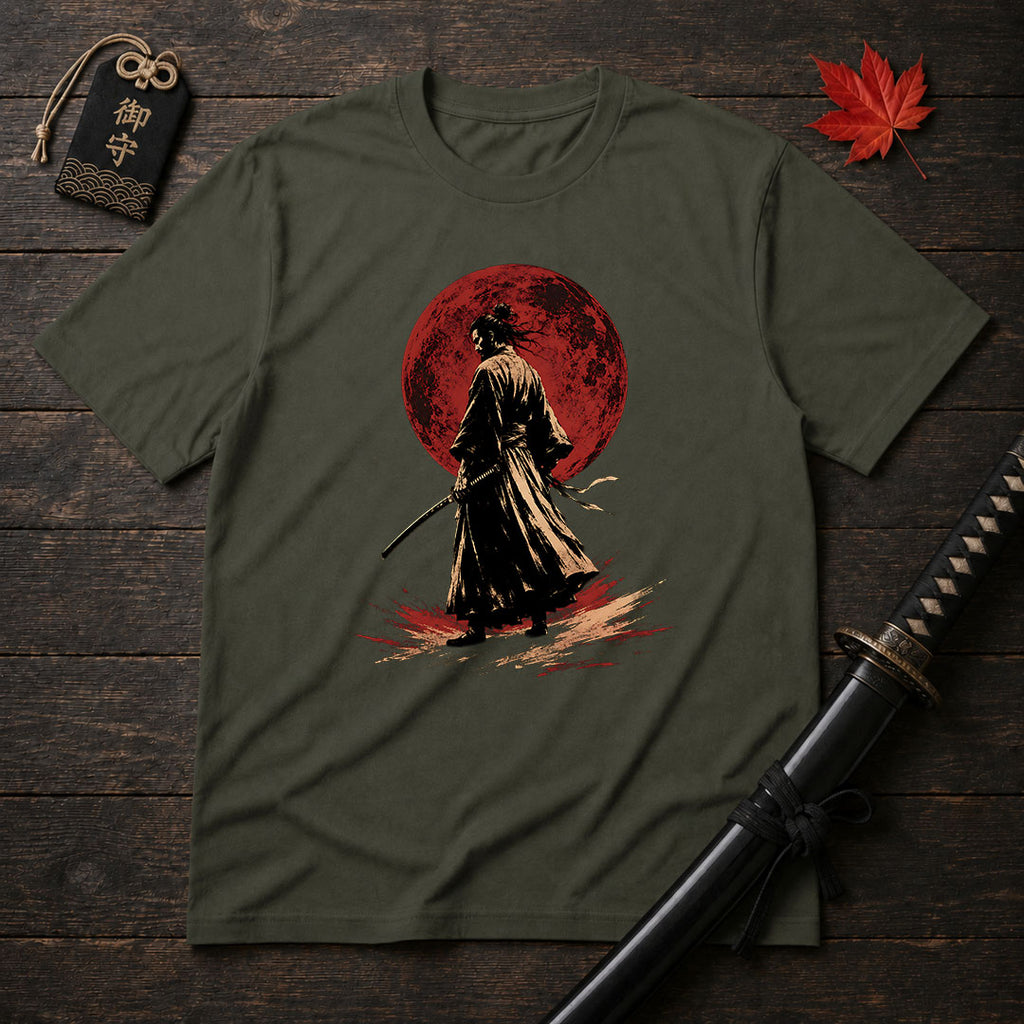 Samurai Under The Blood Moon T-Shirt