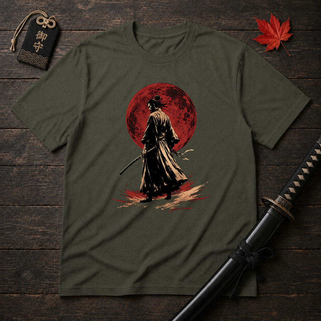 Samurai Under The Blood Moon T-Shirt