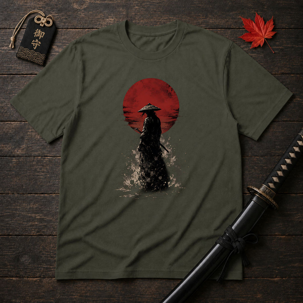 Silhouette Samurai And Sun T-Shirt