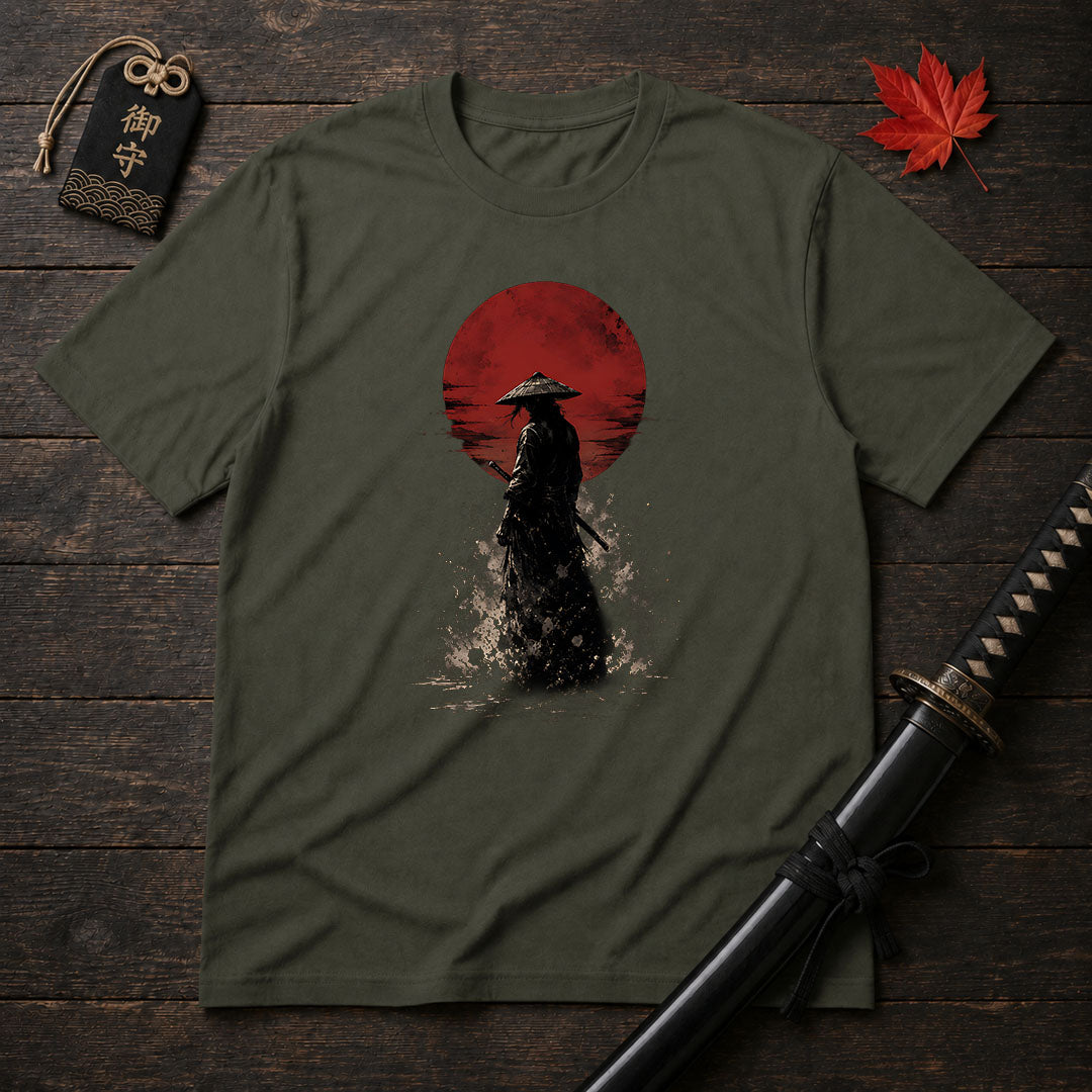 Silhouette Samurai And Sun T-Shirt