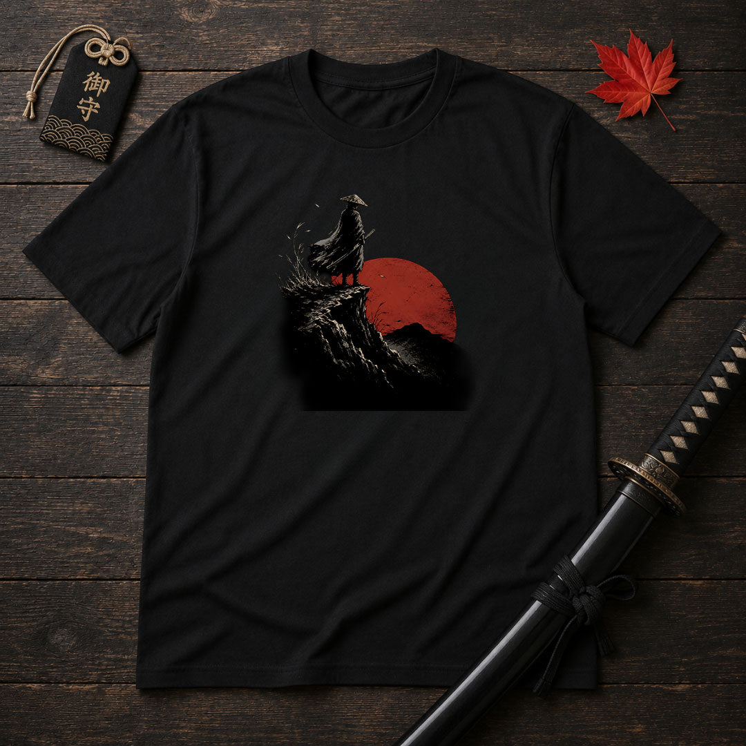 Silhouette Samurai At Sunset T-Shirt