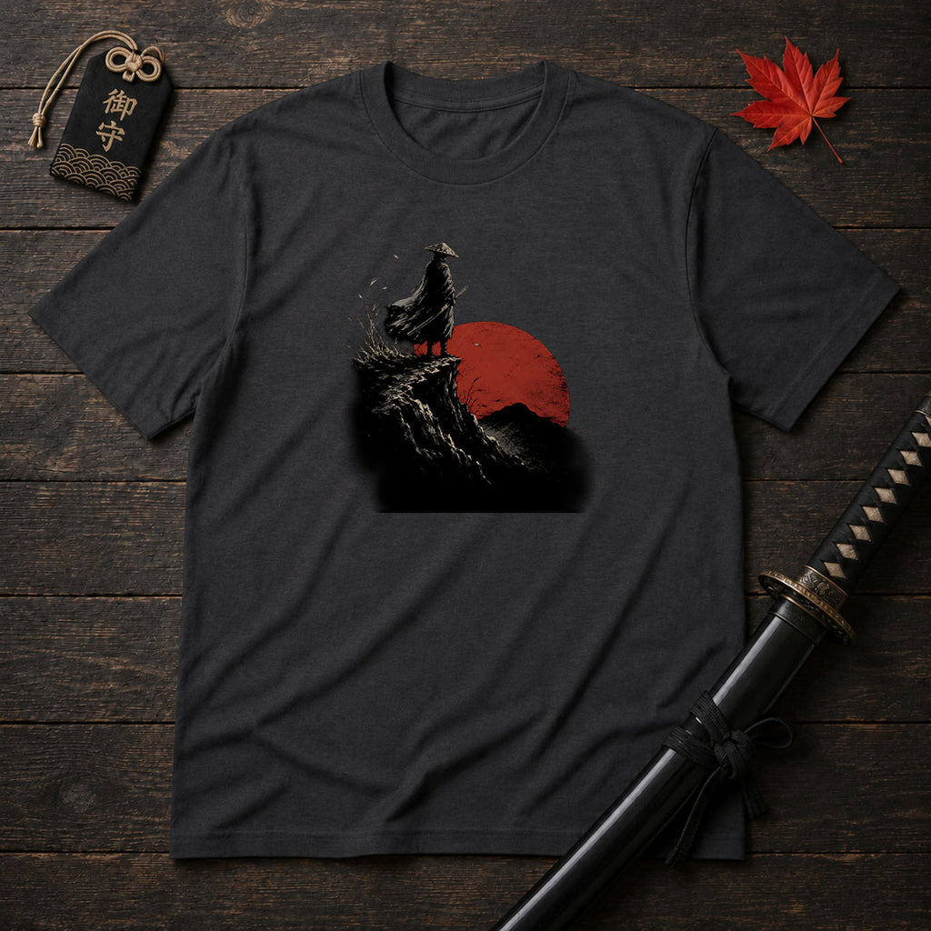 Silhouette Samurai At Sunset T-Shirt