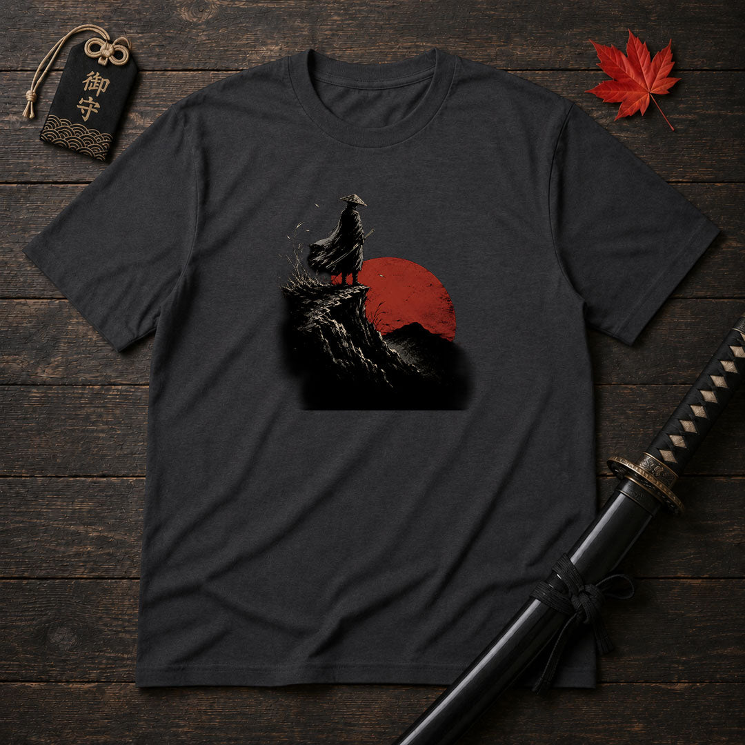 Silhouette Samurai At Sunset T-Shirt